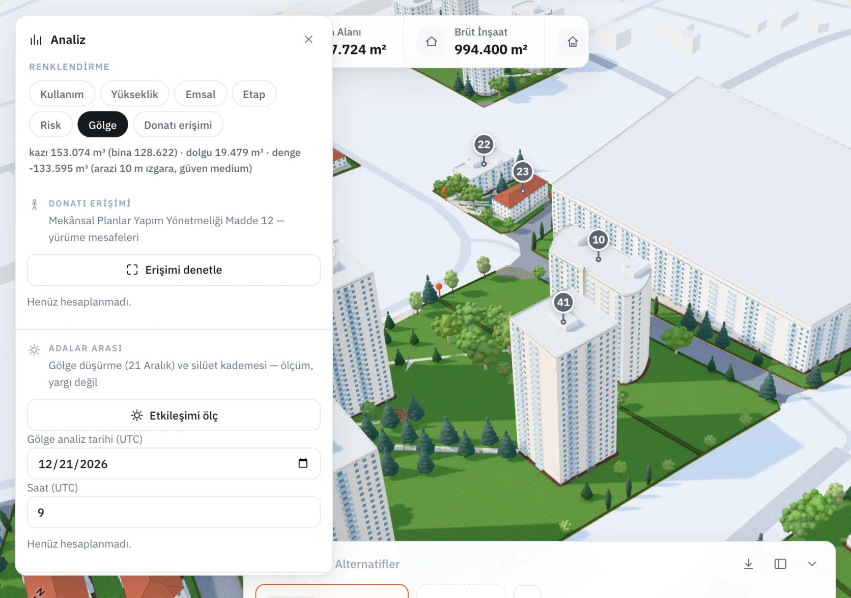 Analysis panel. Product screen · sample project.